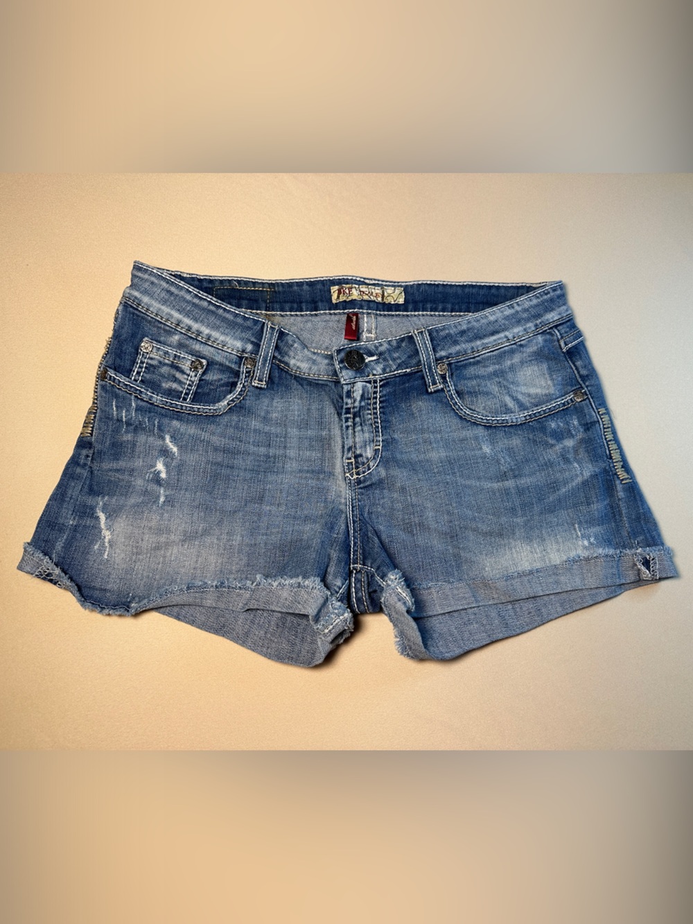 BKE Women’s Denim Jean Shorts 29 8 Tenley Cutoff Raw Hem Blue